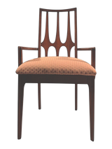 Set of 6 Vintage Broyhill Brasilia Walnut Dining Chairs (2 Arm, 4 Side)