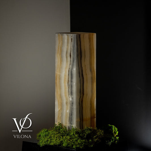 White Ice Onyx Lamp (Exotic Druzy Table Lamp #10)
