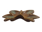 Ceramic leaf-shaped dish on a white background