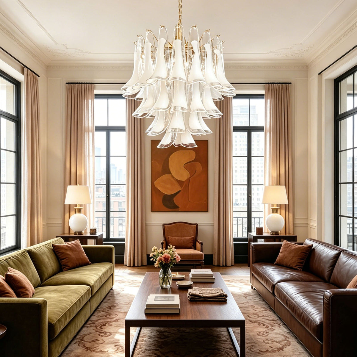 Glass Murano Petals Chandelier