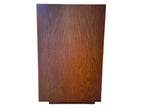 A vintage mid-century modern Lane Pueblo oak credenza featuring Brutalist geometric carved wood drawer fronts.