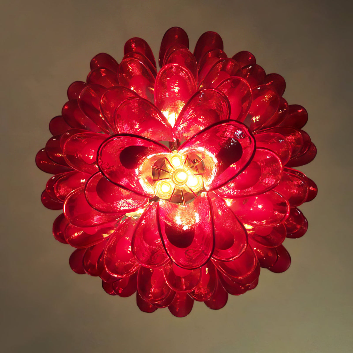 Large Vintage Murano Petal Chandelier