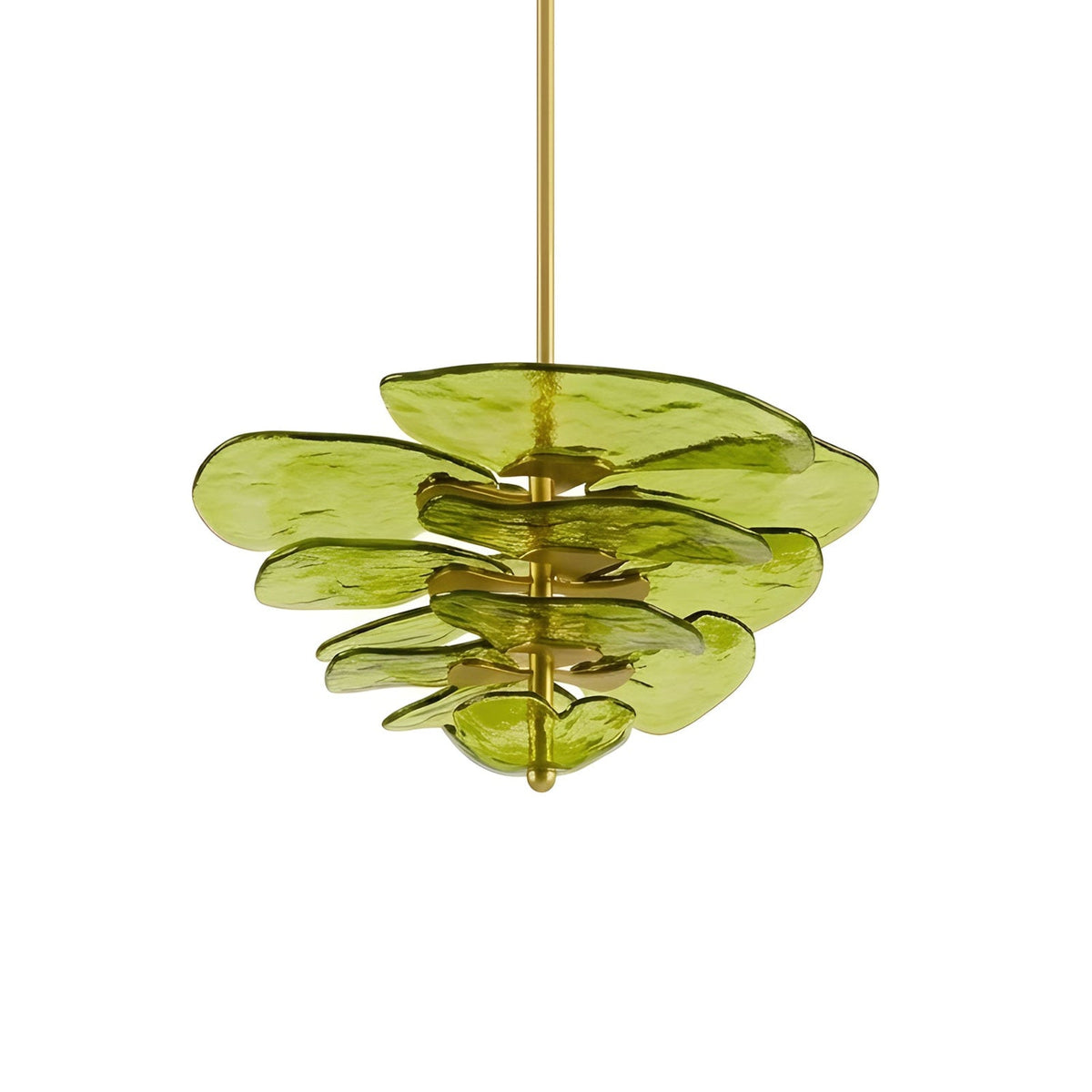 Lotus Leaf Layered Glass Chandelier