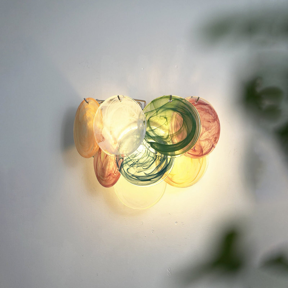 Tiered Murano Glass  Wall Lamp