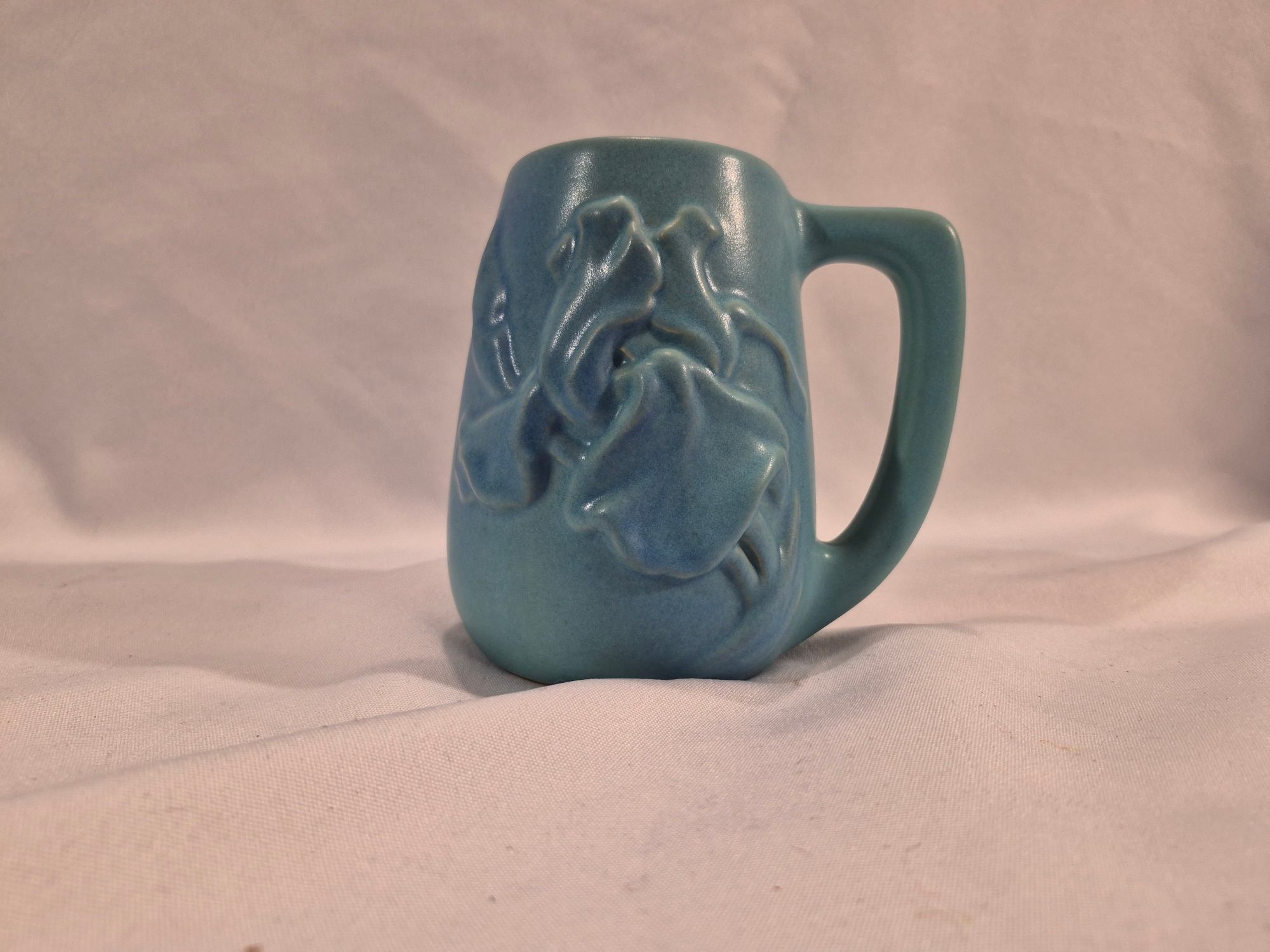 Van Briggle Vintage Art Pottery 8-Piece Set | Ming Blue Peacock, Heart Pitcher & Floral Vase