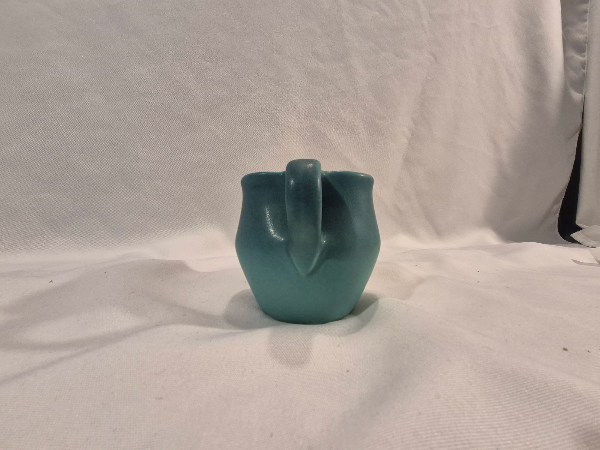 Van Briggle Vintage Art Pottery 8-Piece Set | Ming Blue Peacock, Heart Pitcher & Floral Vase