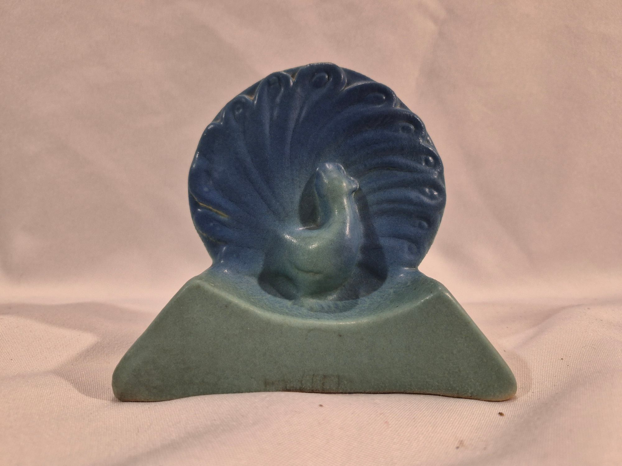Van Briggle Vintage Art Pottery 8-Piece Set | Ming Blue Peacock, Heart Pitcher & Floral Vase