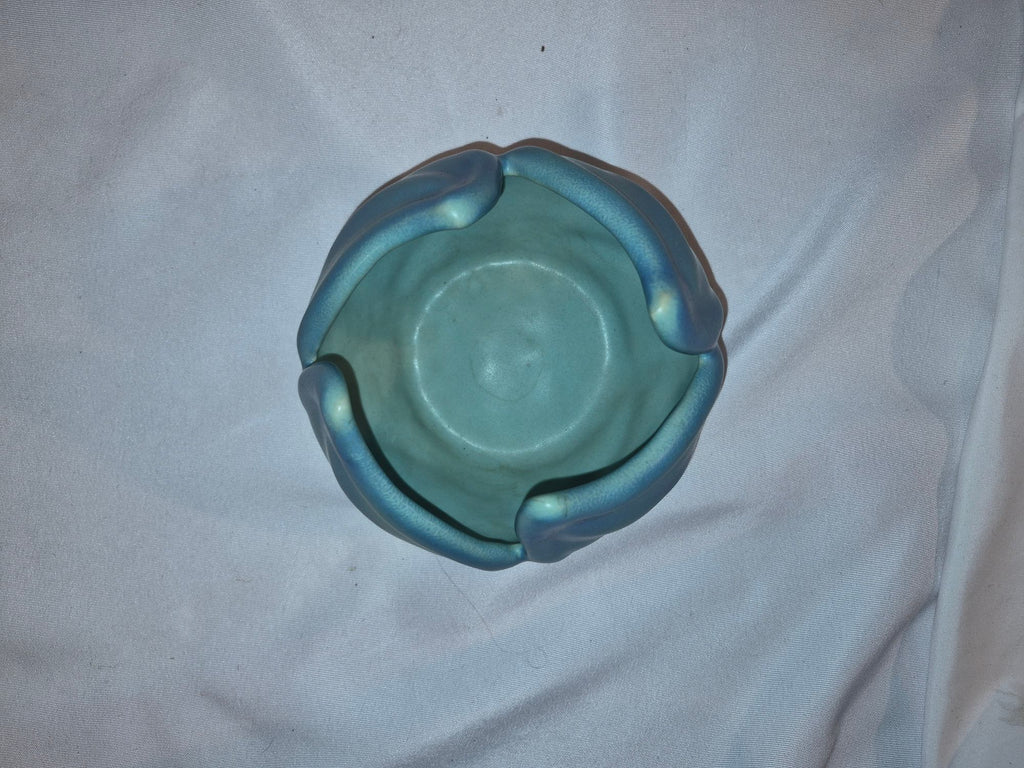 Van Briggle Vintage Art Pottery 8-Piece Set | Ming Blue Peacock, Heart Pitcher & Floral Vase