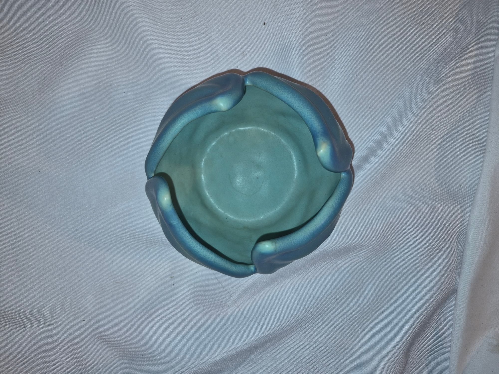 Van Briggle Vintage Art Pottery 8-Piece Set | Ming Blue Peacock, Heart Pitcher & Floral Vase