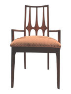 Set of 6 Vintage Broyhill Brasilia Walnut Dining Chairs (2 Arm, 4 Side)