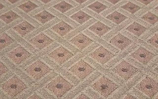 Mid Century Modern Broyhill Brasilia walnut dining chair upholstery close-up.