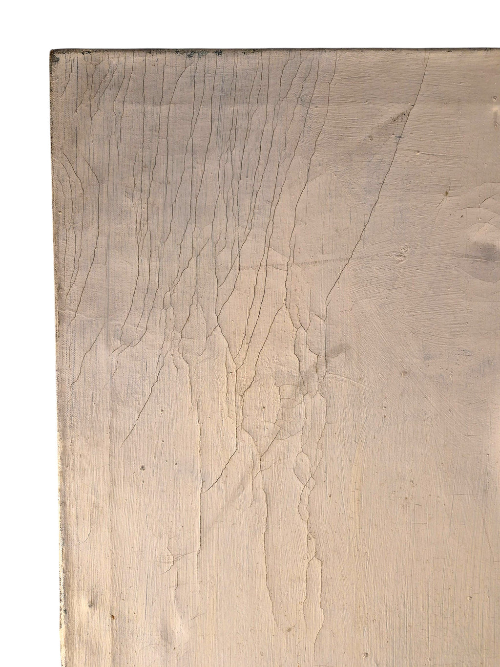 Curated Vintage Design stretched canvas with a textured, off-white surface showing authentic aged crackle patterns.
