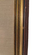 Curated Vintage Design framed art print featuring a dark wood frame with gold detailing and a neutral linen mat.