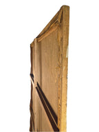 Curated Vintage Design large stretched canvas with textured weave on a rustic wooden frame, side profile view.
