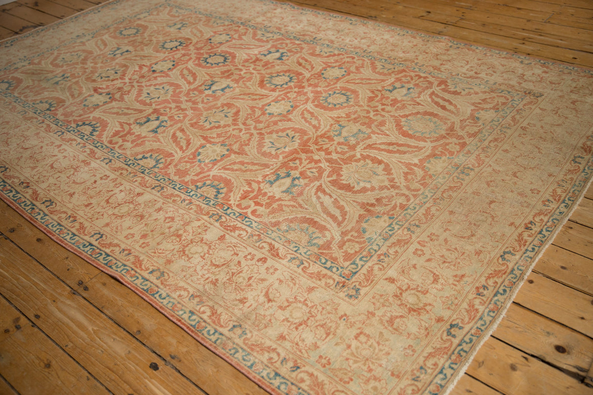 7x10 Vintage Distressed Kashan Carpet