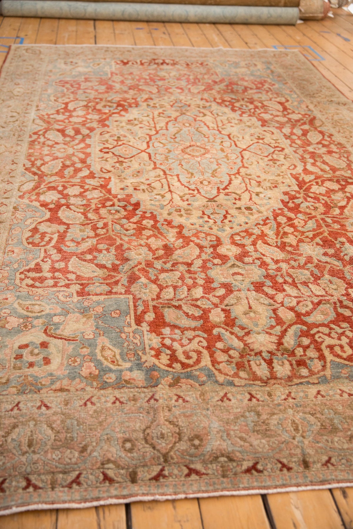 6.5x10.5 Vintage Distressed Tabriz Carpet