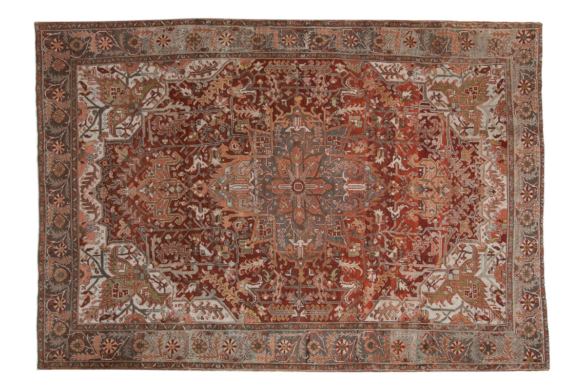 8x11.5 Vintage Distressed Ahar Carpet