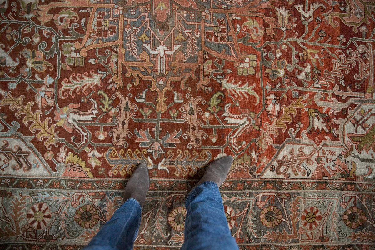 8x11.5 Vintage Distressed Ahar Carpet
