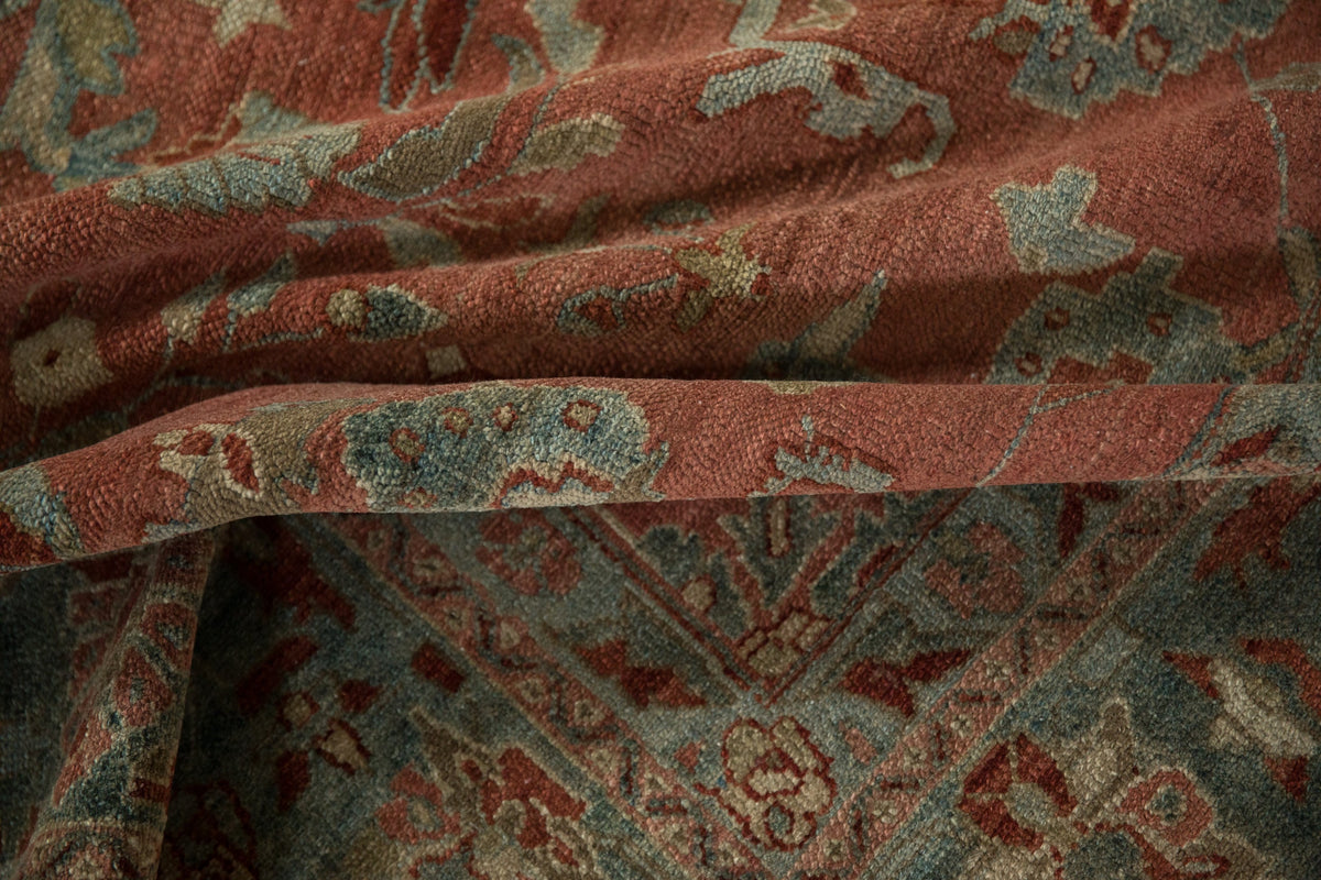7x17 Vintage Distressed Bibikabad Carpet