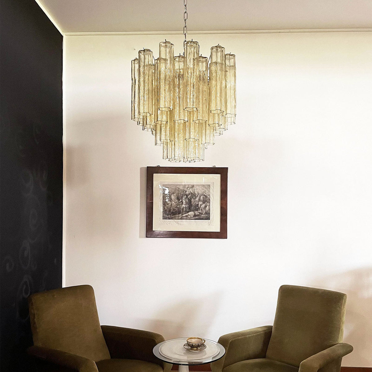 Murano Star Shaped Tube Glass Chandelier