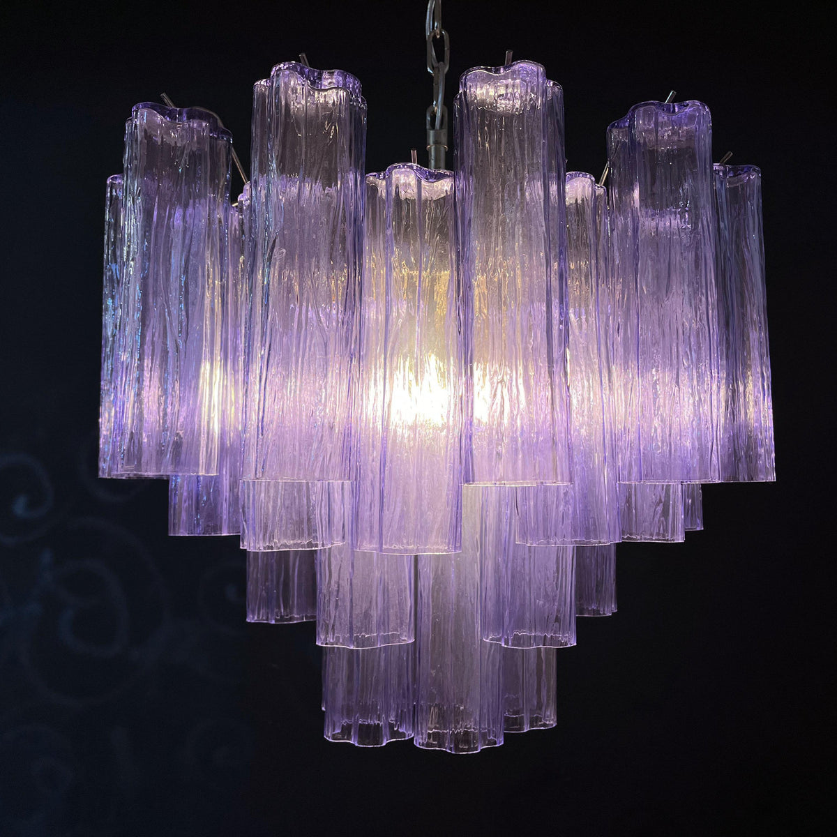 Murano Star Shaped Tube Glass Chandelier