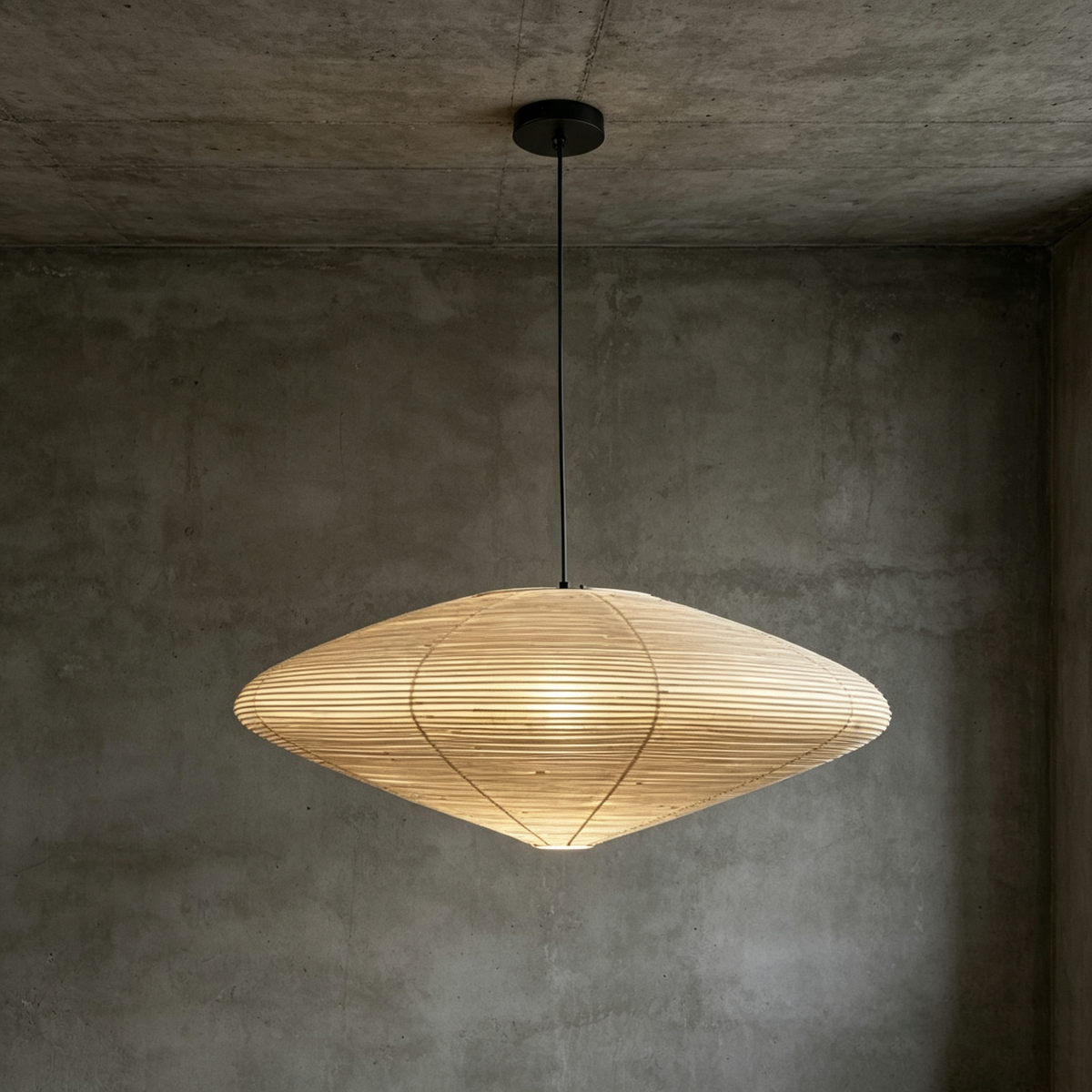 Washi Paper Oval Pendant Light