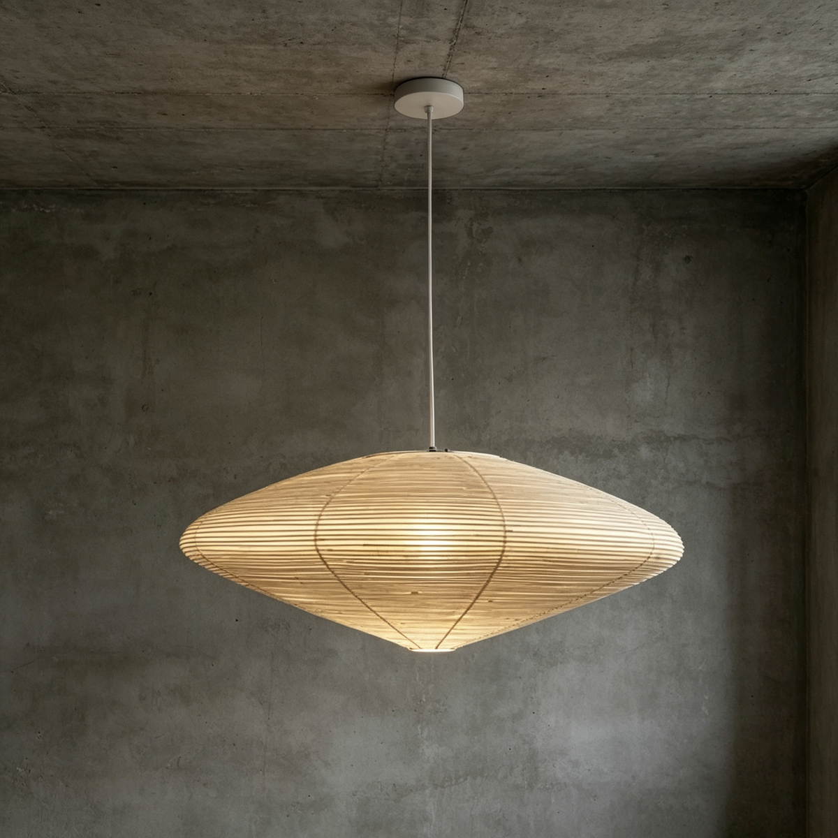 Washi Paper Oval Pendant Light