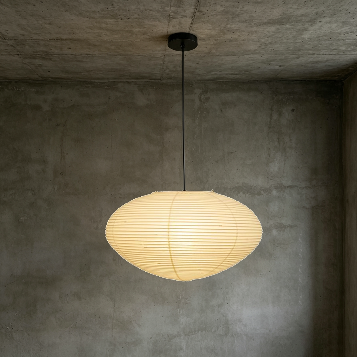 Washi Paper Oval Pendant Light