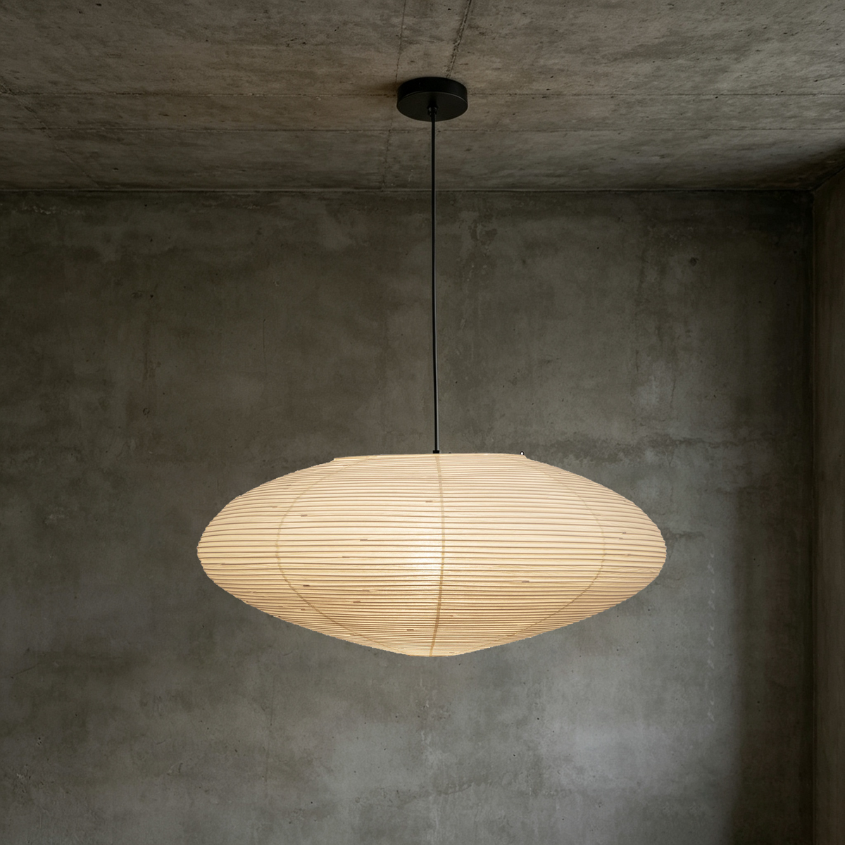 Washi Paper Oval Pendant Light