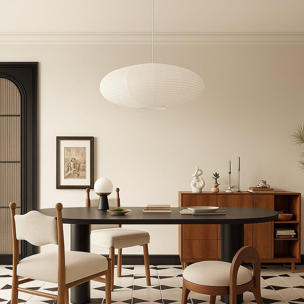 Washi Paper Oval Pendant Light