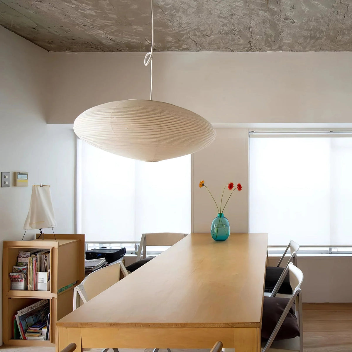 Washi Paper Oval Pendant Light