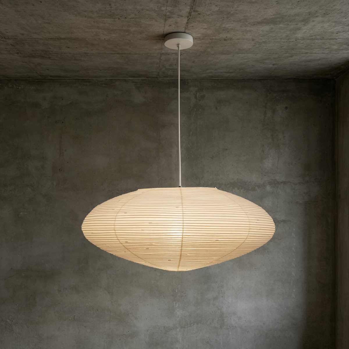 Washi Paper Oval Pendant Light