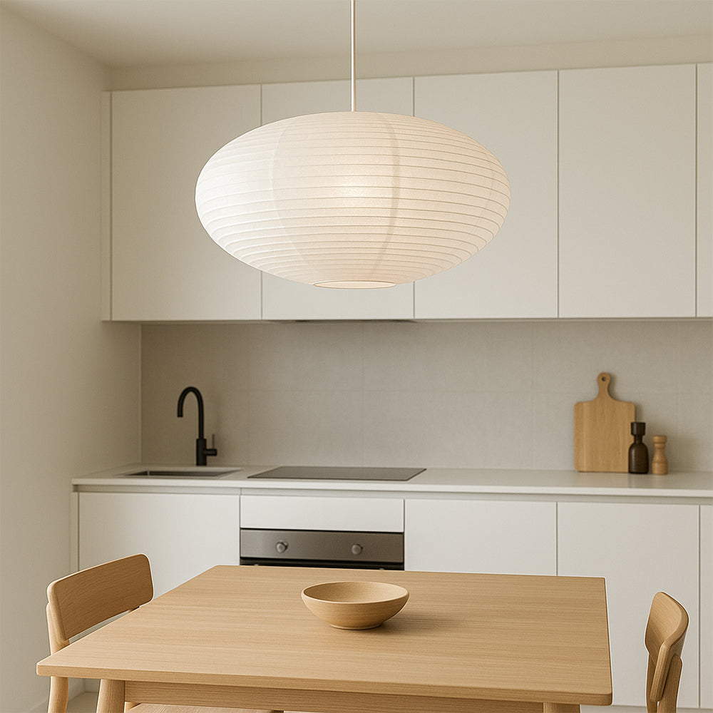 Washi Paper Oval Pendant Light
