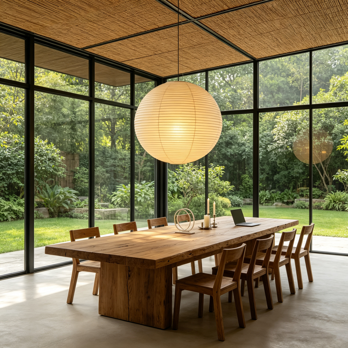 Washi Paper Spherical Pendant Light
