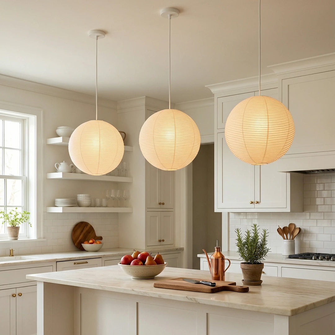 Washi Paper Spherical Pendant Light
