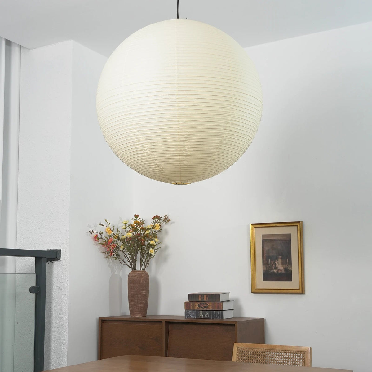 Washi Paper Spherical Pendant Light