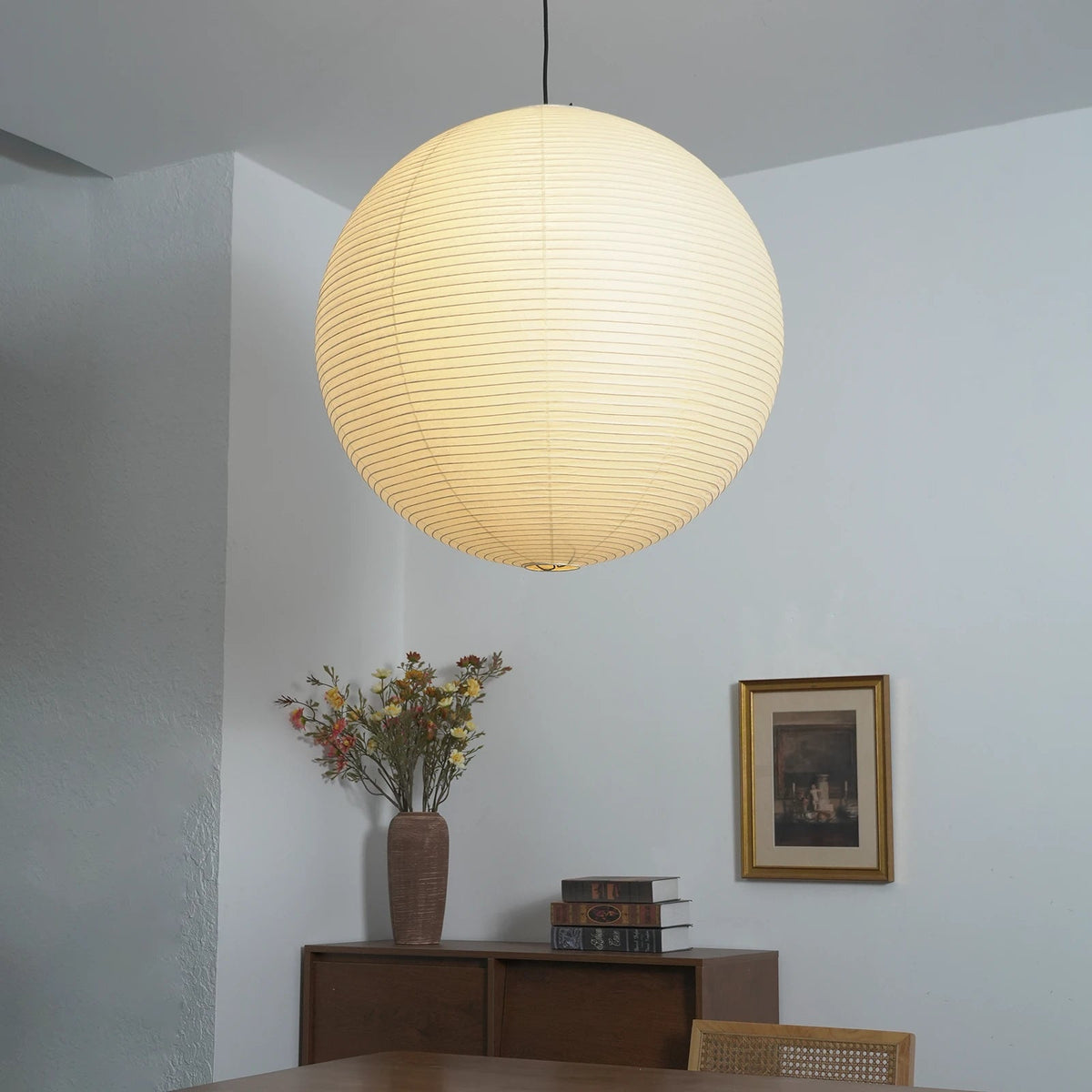 Washi Paper Spherical Pendant Light