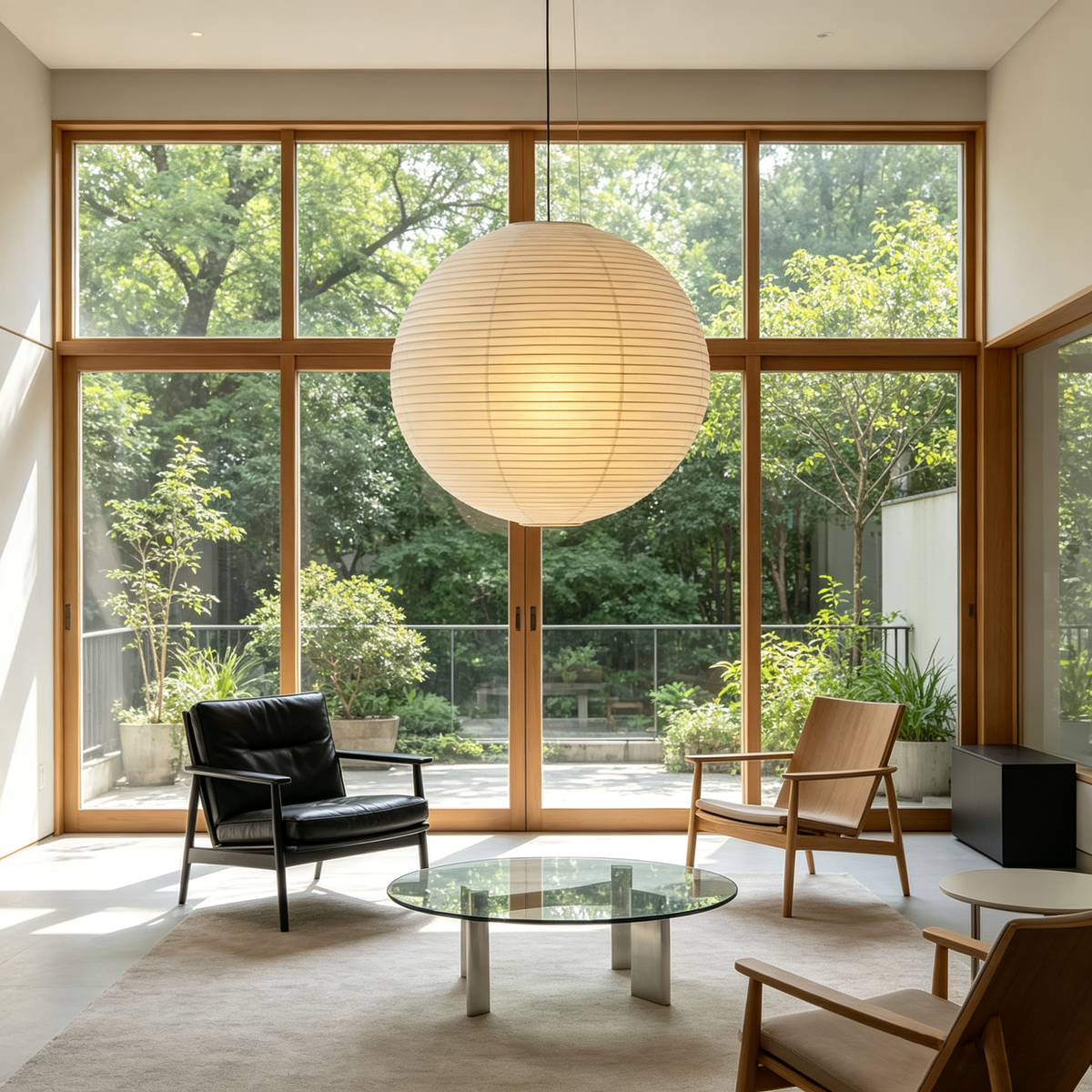 Washi Paper Spherical Pendant Light